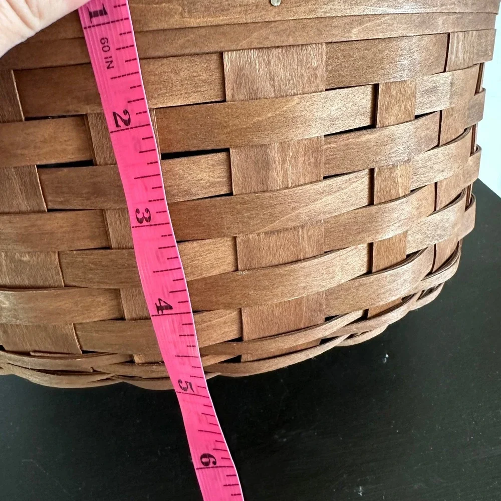 Longaberger Round Woven Basket Wood Lid Salad Bowl & Lid 40454 Entertaining